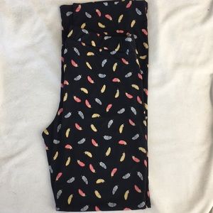 LBisse large feather black pants